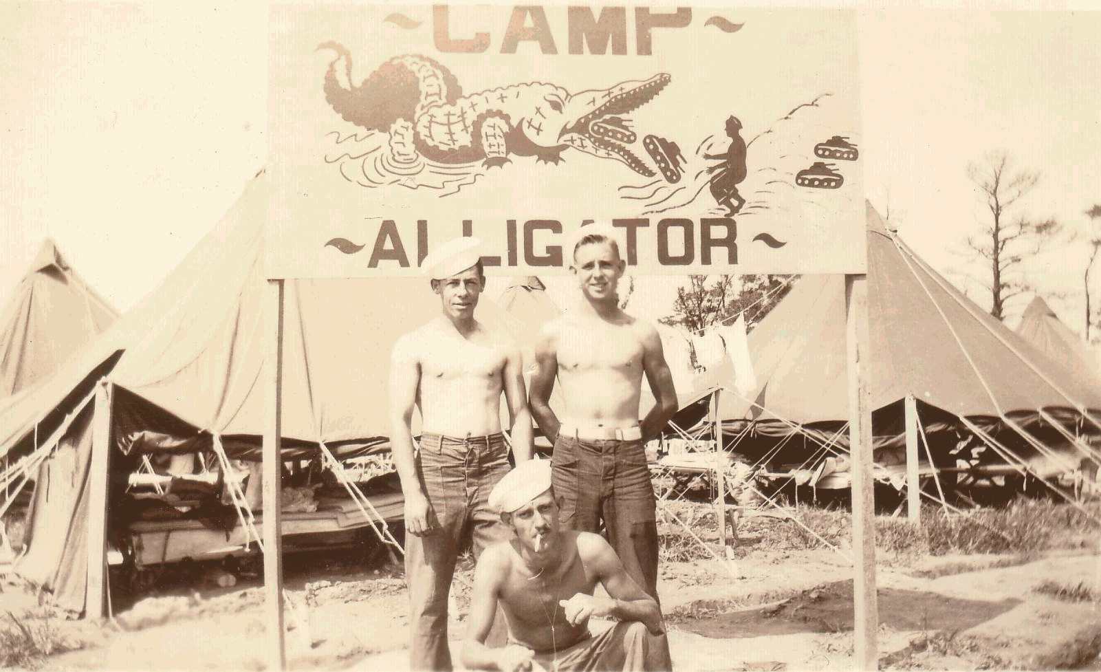 Little Creek, VA 1942. L toR: Stanley Stanich, George Baise, Rex Arbuckle.